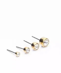 Bezel Øreringe 4 mm