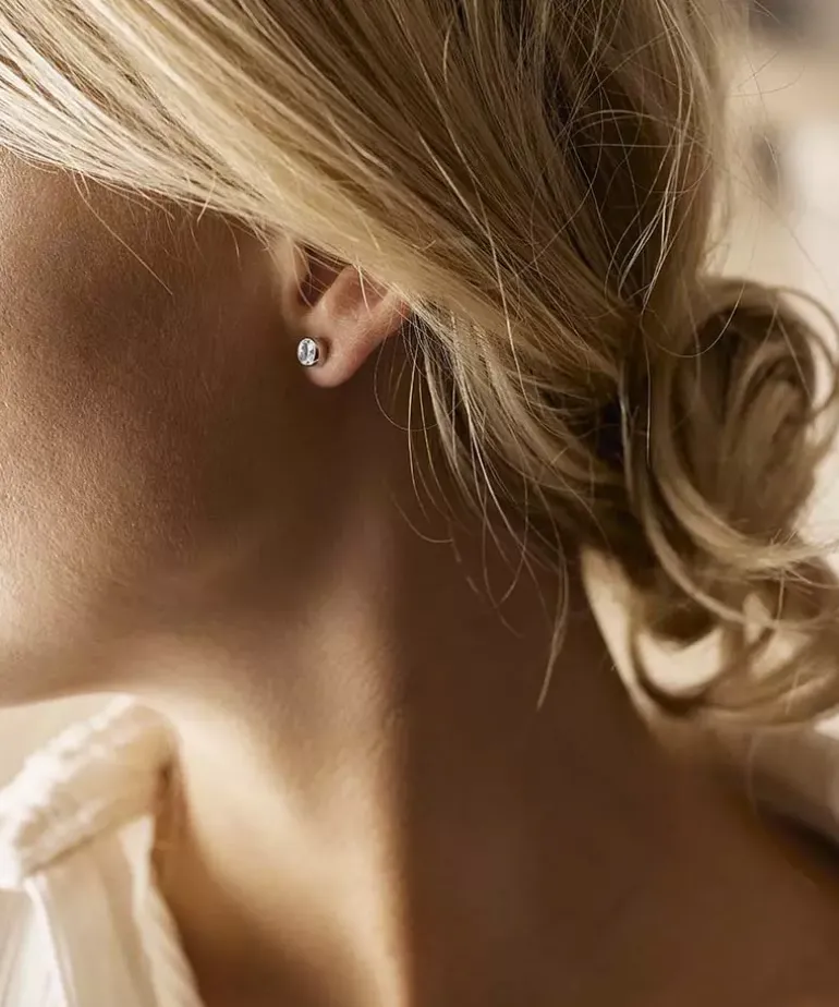 Bezel Øreringe 6 mm