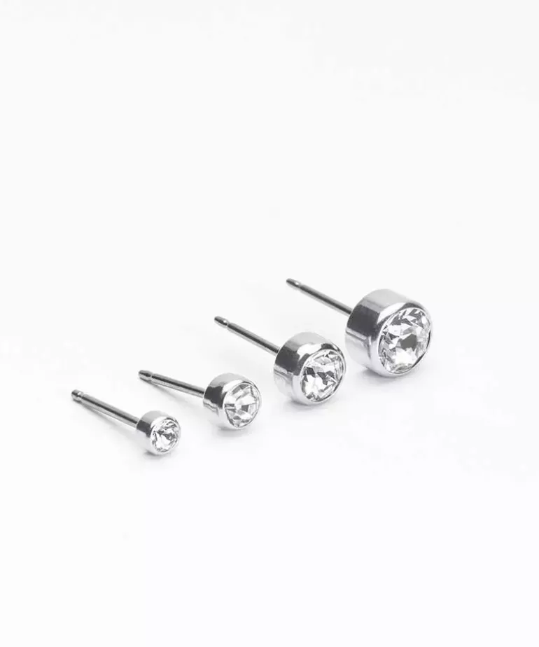 Bezel Øreringe 4 mm
