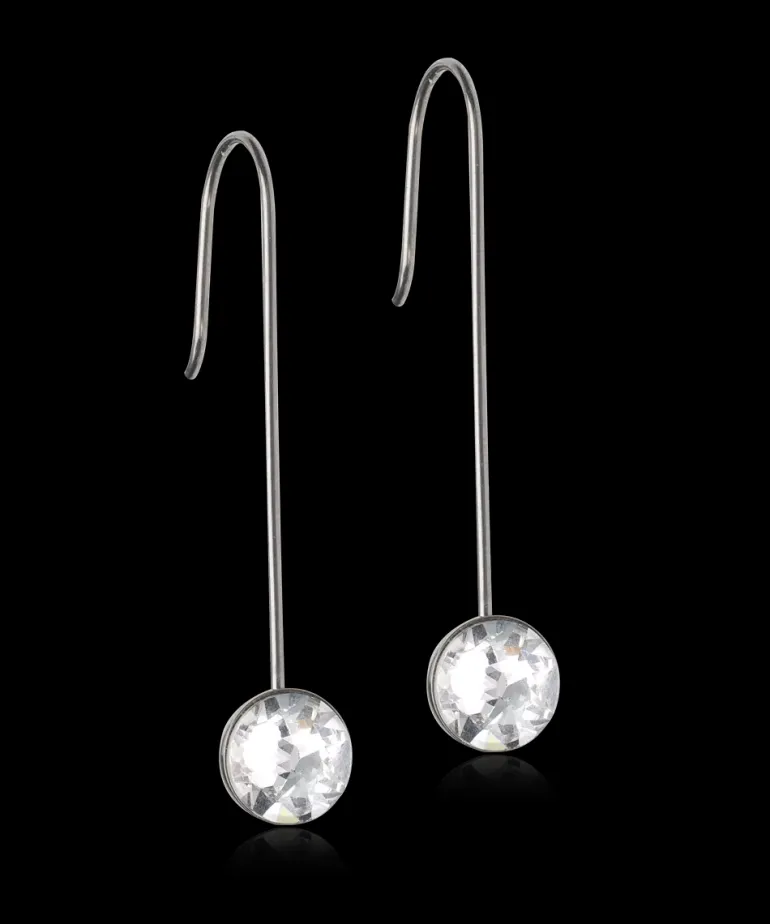 Straight Pendant Bezel Øreringe